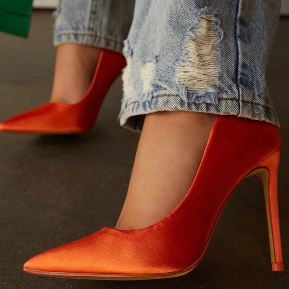 MISS LOLA Gwen-Orange Heels Size 6.5 BRAND NEW